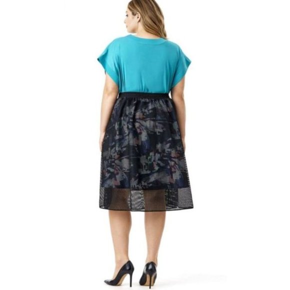 MYNT 1792 Mesh Overlay Floral Skirt 3X - Picture 4 of 4
